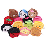 Cartoon Zipper Plush 3D Coin Purse Women Coin Pouch Earphone Wallet Key Holder