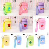 Silicone Bucket Bag Coin Purse with Keychain Pendant