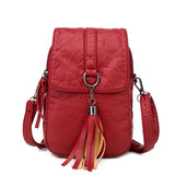 Women's Phone Bag Flip Buckle Mini Messenger Bag PU Leather Shoulder Bag