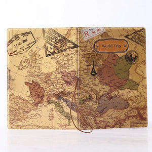 Map Travel Passport Holder Ticket Document Protector Cover Case Bag Wallet