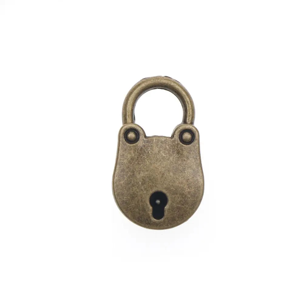 Mini Padlock Vintage Style Small Luggage Box Key Lock Copper