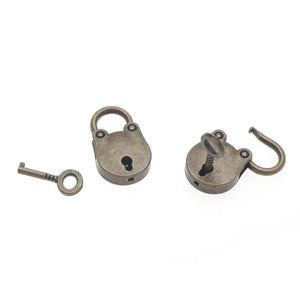 Mini Padlock Vintage Style Small Luggage Box Key Lock Copper