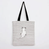 Women Casual Animal Print Tote Beach Handbag Cotton Linen