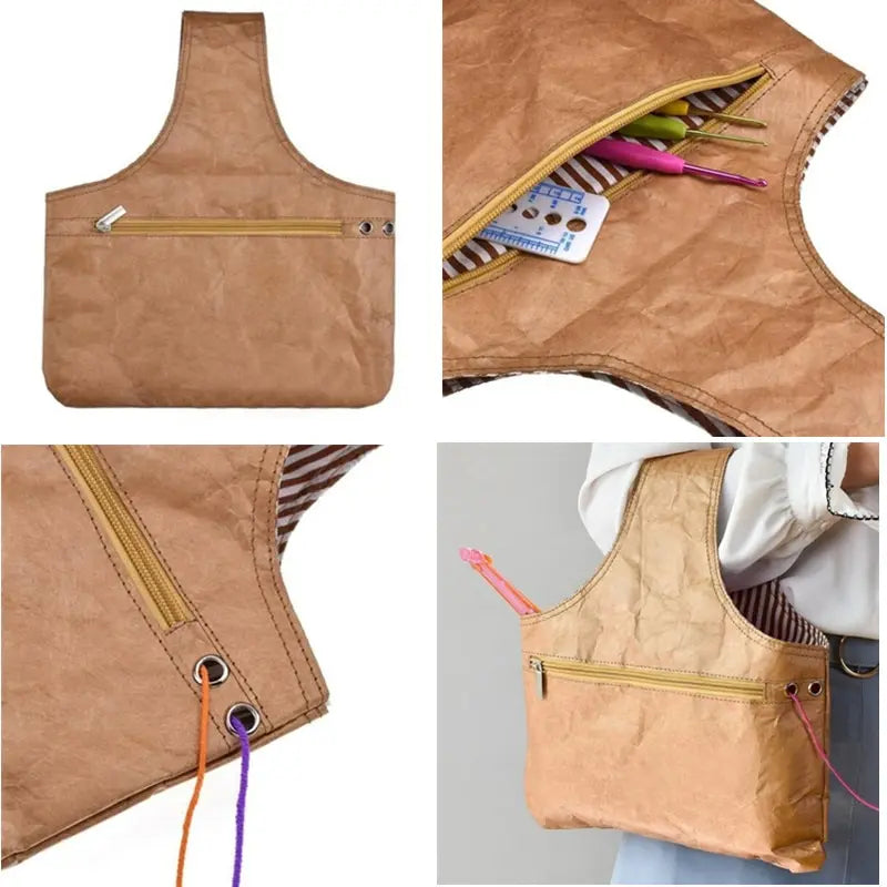 Yarn Bag Knitting Wrist Handbag Tote Crochet Needles Sewing Handbag
