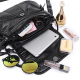 Fashion ladies shoulder bag messenger bag multi-pocket pu leather buckle handbag