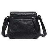 Fashion ladies shoulder bag messenger bag multi-pocket pu leather buckle handbag