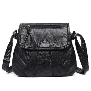 Fashion ladies shoulder bag messenger bag multi-pocket pu leather buckle handbag