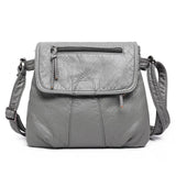 Fashion ladies shoulder bag messenger bag multi-pocket pu leather buckle handbag