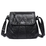 Fashion ladies shoulder bag messenger bag multi-pocket pu leather buckle handbag