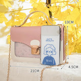 Chain PU Leather Crossbody Bag Lock Travel Handbag 5 Colors