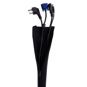 Neoprene Cable Management Sleeve Zipper Wrap Wire Hider Cover Organizer