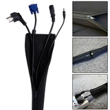 Neoprene Cable Management Sleeve Zipper Wrap Wire Hider Cover Organizer