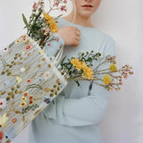 Summer Mesh Floral Embroidery Clear Tote Shoulder Bag