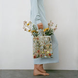 Summer Mesh Floral Embroidery Clear Tote Shoulder Bag