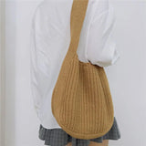 Women Hollow Woven Shoulder Bags Large Capacity Crochet Hobo Bag