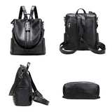 Women Anti-theft Leather Backpack School Travel Shoulder Bag