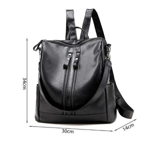 Women Anti-theft Leather Backpack School Travel Shoulder Bag