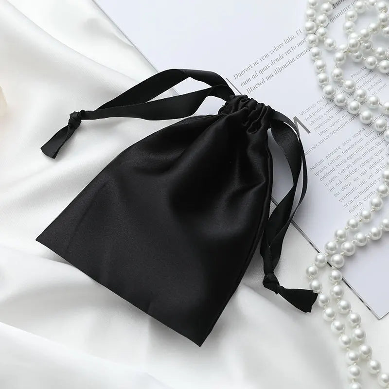 Silk Gift Bag Satin Drawstring Pouch Jewelry Cosmetic Makeup Cellphone Candy