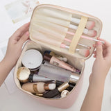 Large Women Cosmetic Bag PU Leather Waterproof Make Up Bag Travel Organizer