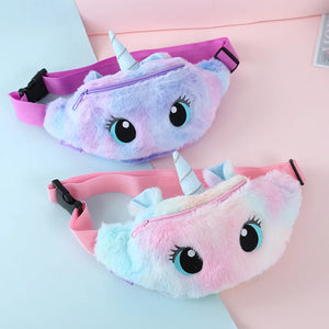 Girls Unicorn Plush Fanny Pack Crossbody Waist Bag for Kids Purses Handbags