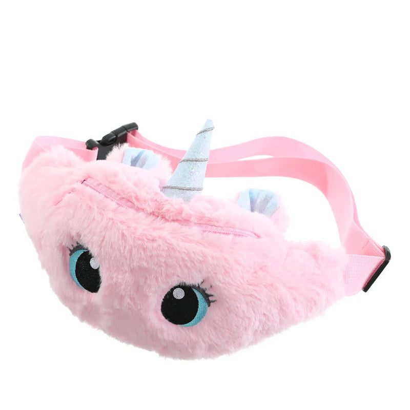Girls Unicorn Plush Fanny Pack Crossbody Waist Bag for Kids Purses Handbags