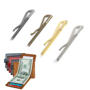 1Pc Metal Bifold Money Clip Bar Wallet Spring Clamp Cash Holder