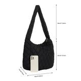 Plaid Shoulder Bag Puffy Hand Large Underarm Bag
