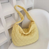 Plaid Shoulder Bag Puffy Hand Large Underarm Bag
