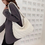 Plaid Shoulder Bag Puffy Hand Large Underarm Bag