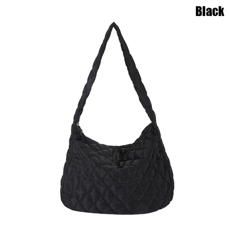 Plaid Shoulder Bag Puffy Hand Large Underarm Bag