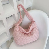 Plaid Shoulder Bag Puffy Hand Large Underarm Bag