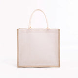 Reusable Jute Tote Bag Burlap Grocery Bag Shopping Beach