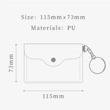 Women Girl Leather ID Card Holder Keychain Bags Badge Key Ring Wallet