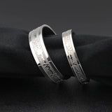 Classic Titanium Steel ECG Wave Heartbeat Ring Couple Wedding Rings Gift