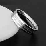 Classic Titanium Steel ECG Wave Heartbeat Ring Couple Wedding Rings Gift
