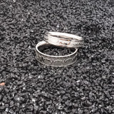 Classic Titanium Steel ECG Wave Heartbeat Ring Couple Wedding Rings Gift