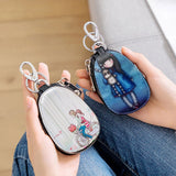 PU Leather Car Key Bag Compact Storage Cartoon Zipper Bag