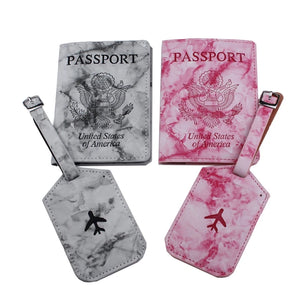 PU Leather Passport Holder Wallet Couples Honeymoon Traveling Case
