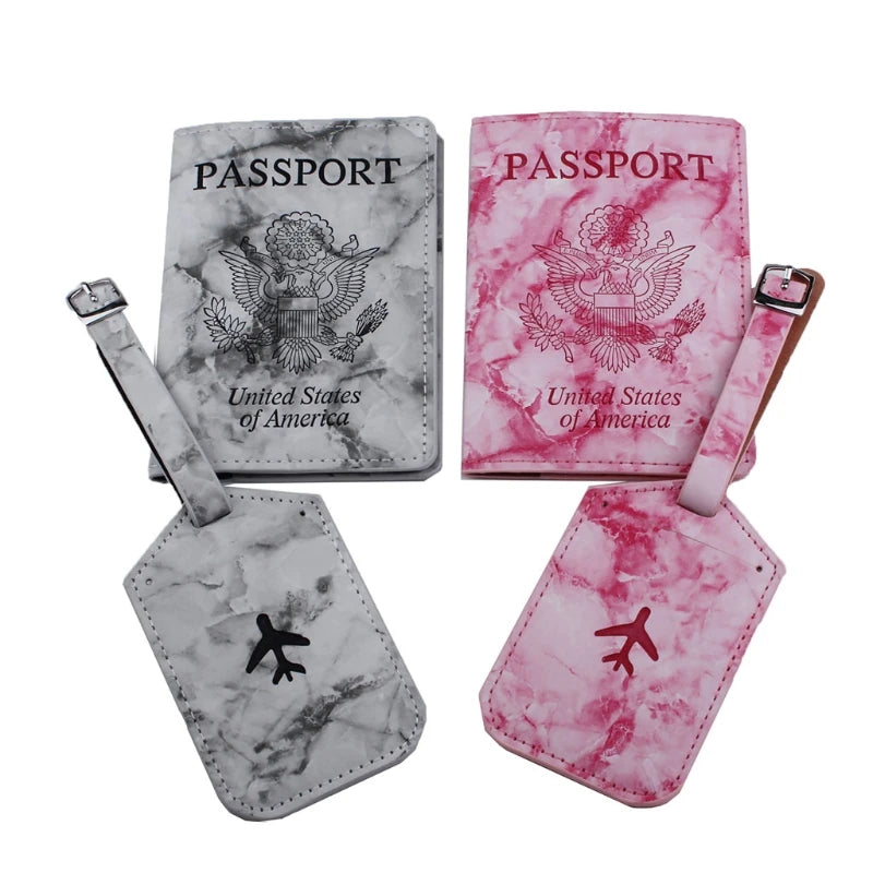 PU Leather Passport Holder Wallet Couples Honeymoon Traveling Case