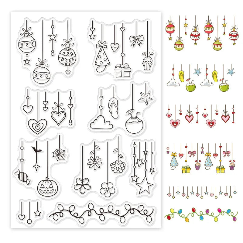 Silicone Clear Stamp Party Ornaments Clear Stamps Christmas Birthday Theme