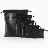 High PU Leather Headphone Drawstring Bag Soft Pouch