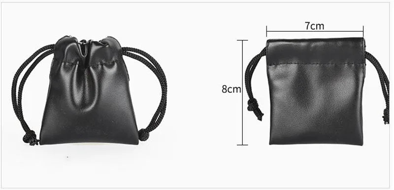 High PU Leather Headphone Drawstring Bag Soft Pouch