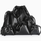 High PU Leather Headphone Drawstring Bag Soft Pouch