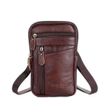 Men Leather Phone Pouch Belt Crossbody Waist Bag Purse Pack