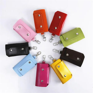 Portable Leather Keychain Holder Car Key Bag Case Unisex Wallet