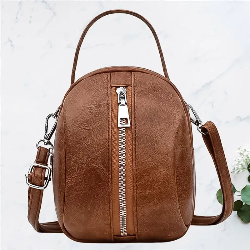 Vintage Soft Leather Backpack Shoulder Bag Travel Bag for Women