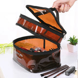 Transparent Double Layer Travel Cosmetic Bag Jelly Large Capacity