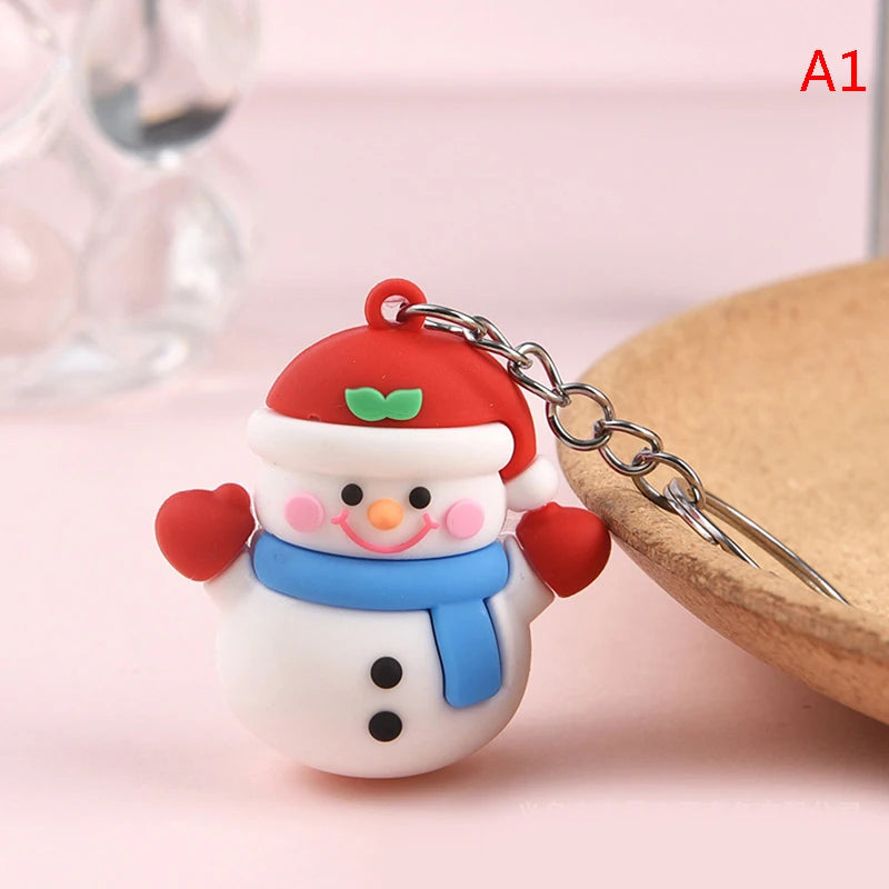 Christmas Santa Tree Elk Doll Keychain Backpack Pendant Gift
