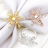 Christmas Snowflake Napkin Rings Table Decor Holder Button Napkin Ring