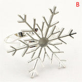 Christmas Snowflake Napkin Rings Table Decor Holder Button Napkin Ring